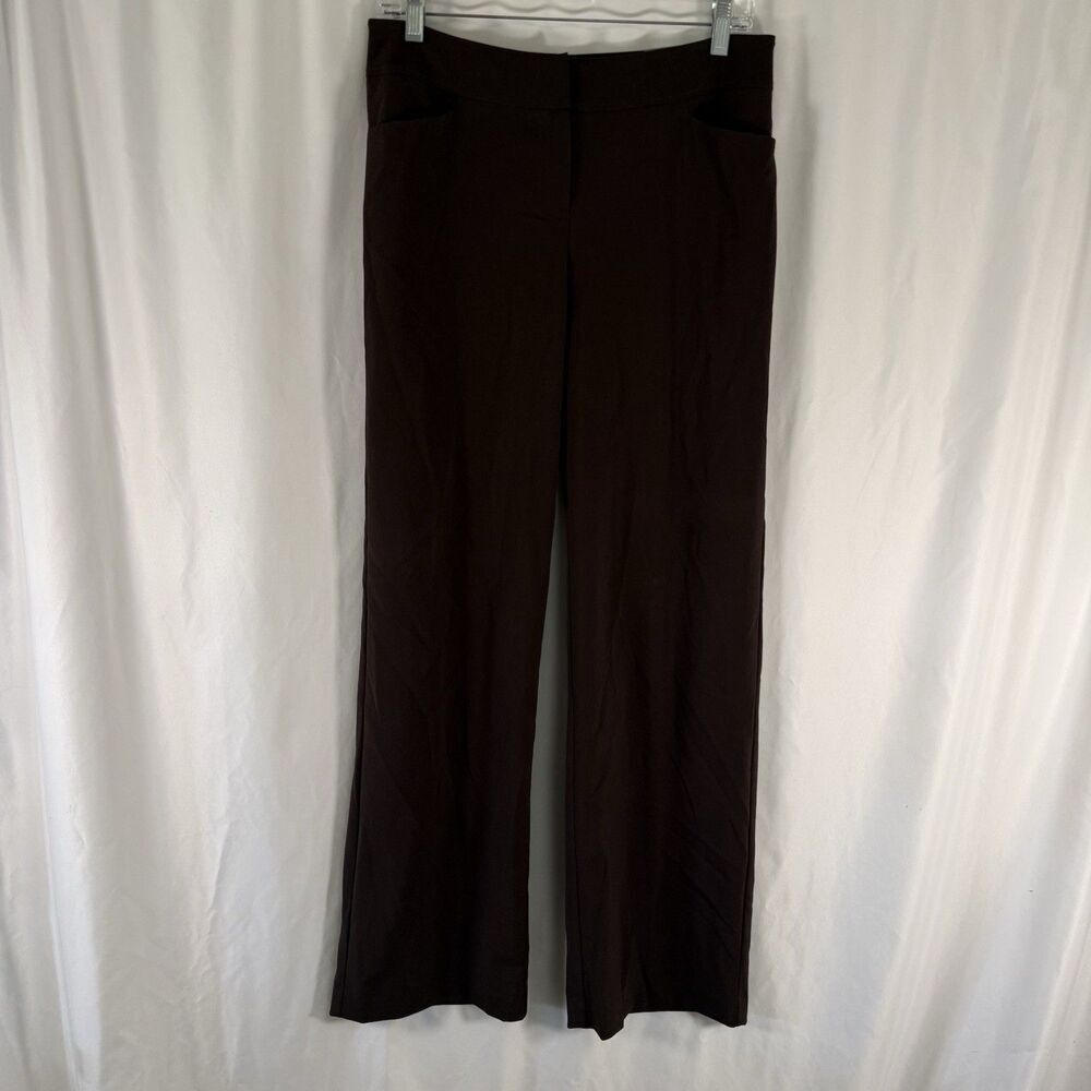 New Chico's Harrington Modern Fit Pants Women's .5 Brown Chocolate Flat Front